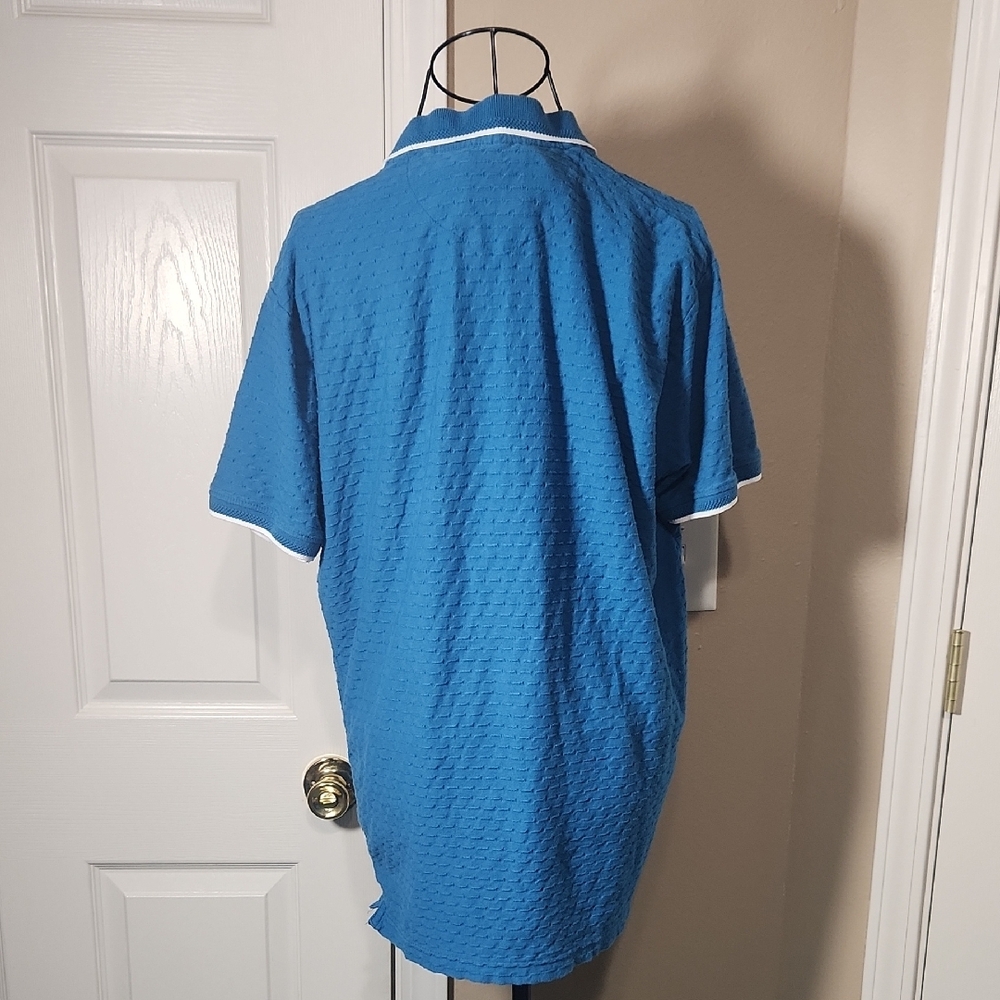 Stitches And Rivets Blue Polo Shirt with Clean Design - Picture 4 of 4